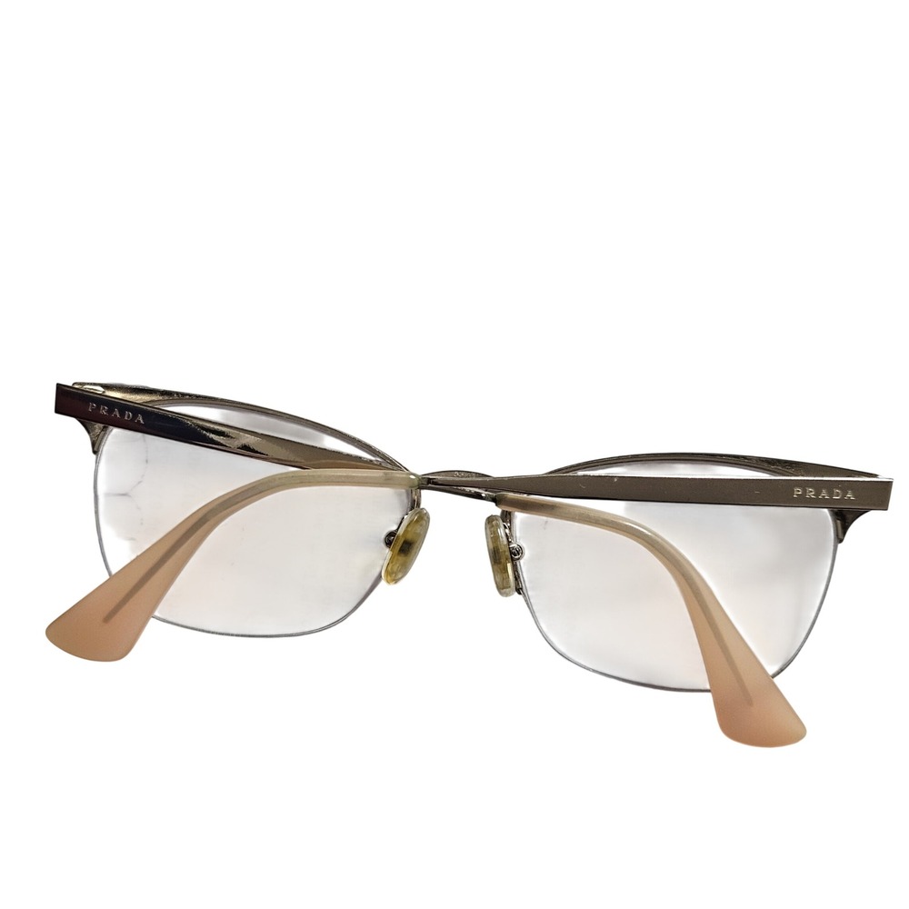 Prada VPR 65Q Cat Eye‎ Half Rim Eyeglasses 53-17-140 Fo Frames Only Luxury Chic - Picture 2 of 5